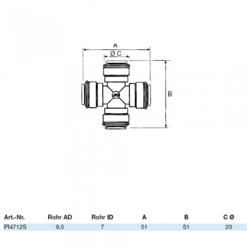 Kreuzverbinder PI4712S - Ø 9,50 mm