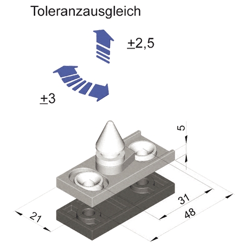 Kantenverschluss 6186 Presto Metall, verchromt PAB