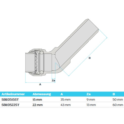 Sharkbite Einsteck-Winkelverbinder SBE0515ST