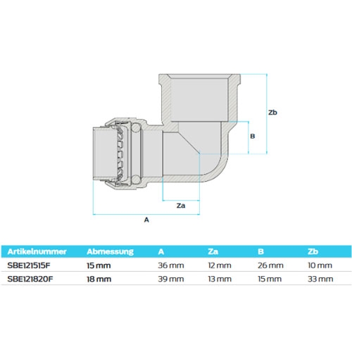 Sharkbite Winkelaufschraubverbinder SBE121515F