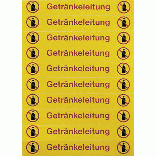 Etikettenbogen -Getränkeleitung-