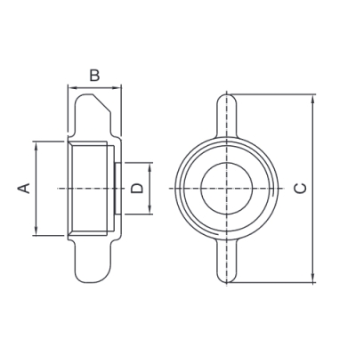 3/4" Flügelmutter