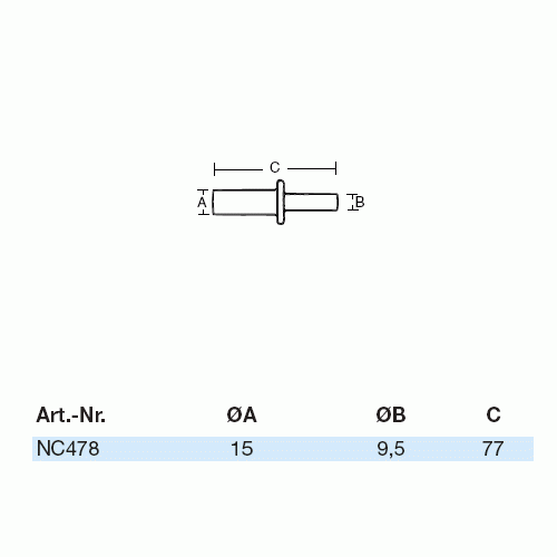 John Guest Einsteck-Reduzierstutzen NC478 - Ø 15 mm x 9,50 mm