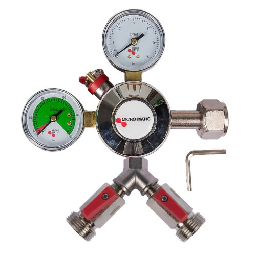 3 bar CO2 Druckminderer 2-leitig von Micro Matic Premium Plus