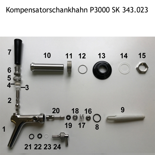 Ersatzteile für Kompensatorschankhahn P3000 von Python Systems AG